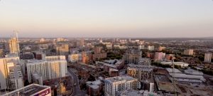 city drone image
